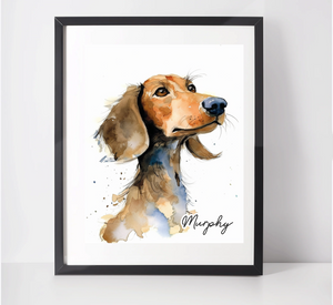 Personalised Dachshund Art Print