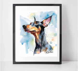 Personalised Doberman Art Print