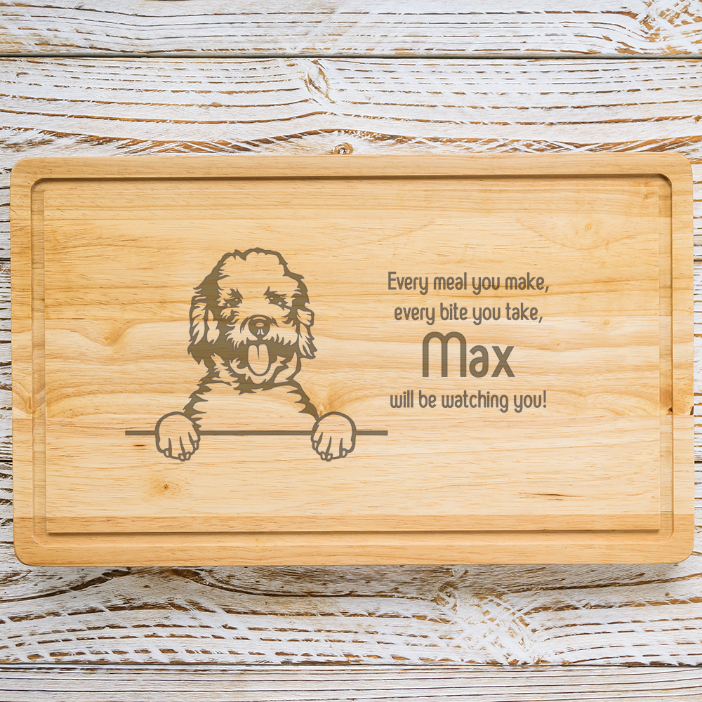 Personalised Chopping Board - Dog Breed & Name