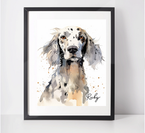 Personalised English Setter Art Print