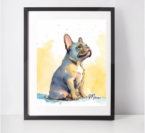 Personalised French Bulldog Art Print