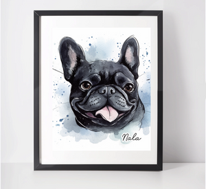 Personalised French Bulldog Art Print