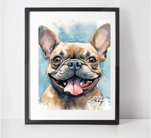 Personalised French Bulldog Art Print