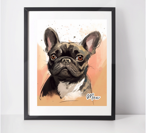 Personalised French Bulldog Art Print