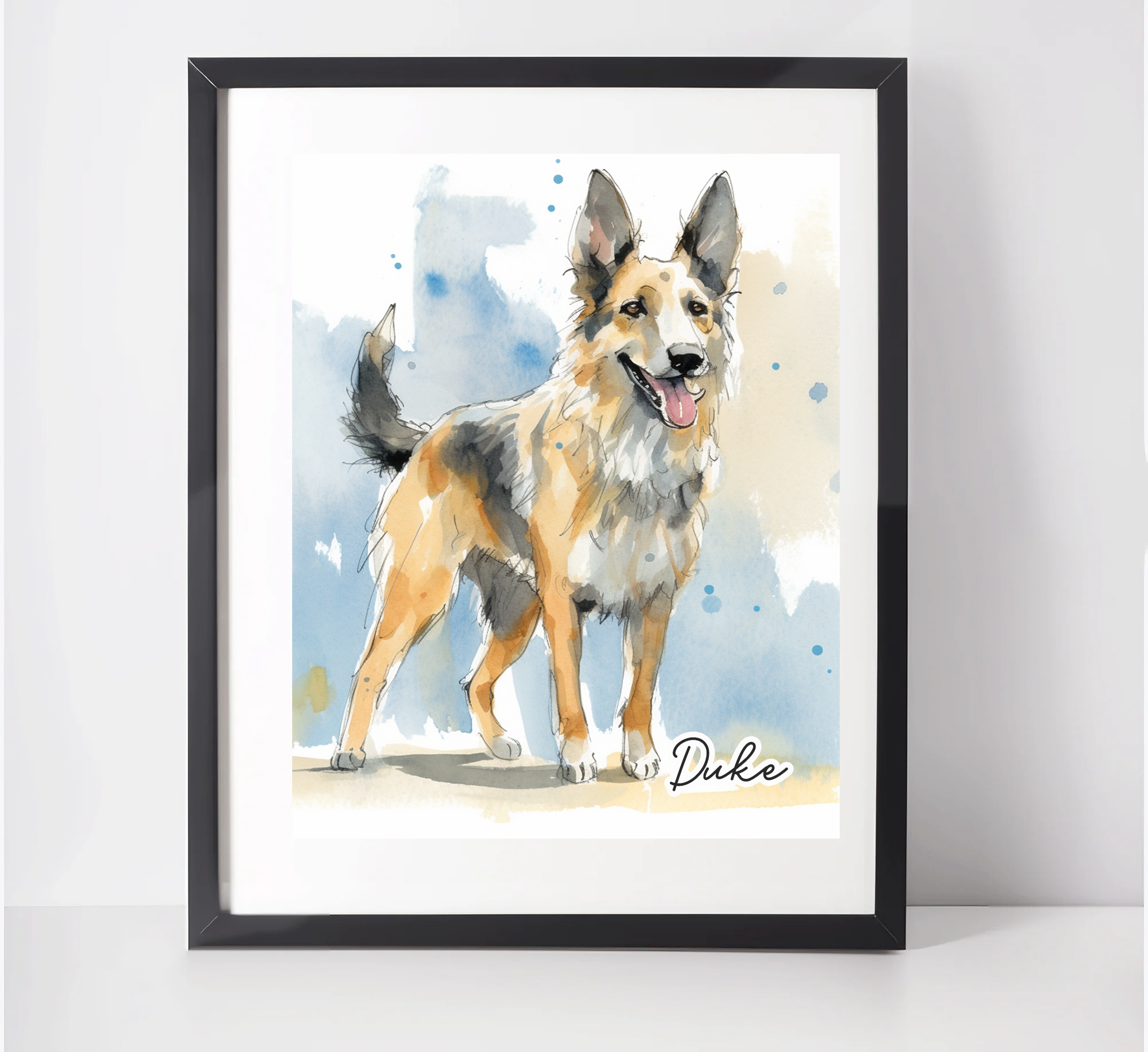 German shepherd watercolor painting 2025