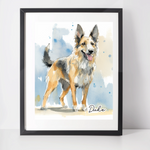 Personalised German Shepherd Art Print