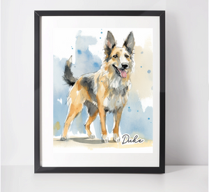 Personalised German Shepherd Art Print