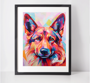 Personalised German Shepherd Art Print