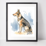 Personalised German Shepherd Art Print