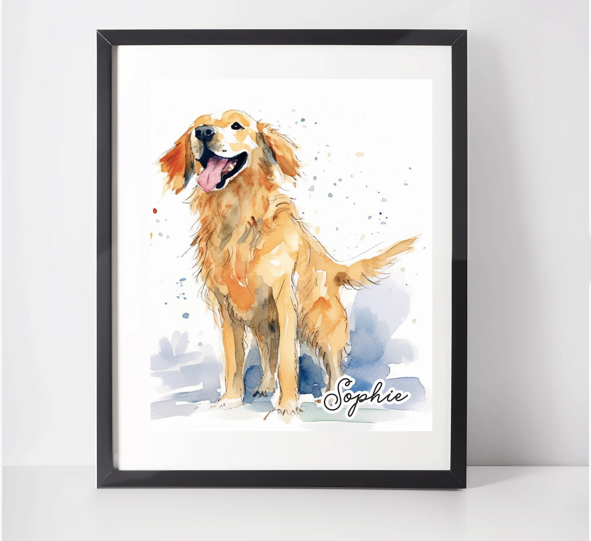 Personalised Golden Retriever Art Print