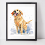 Personalised Golden Retriever Art Print