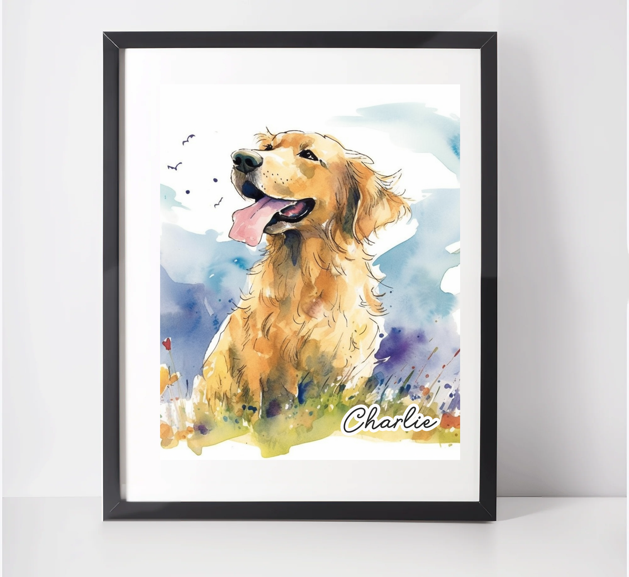 Personalised Golden Retriever Art Print