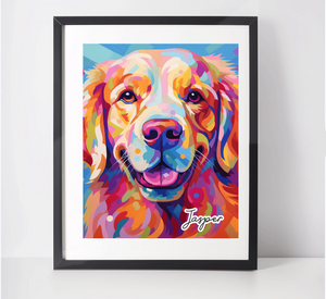 Personalised Golden Retriever Art Print