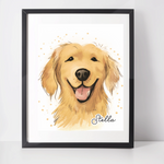 Personalised Golden Retriever Art Print