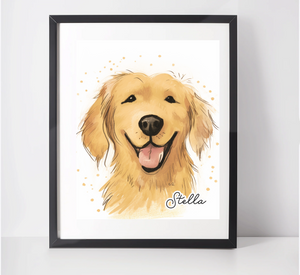 Golden retriever puppy 2024 painting