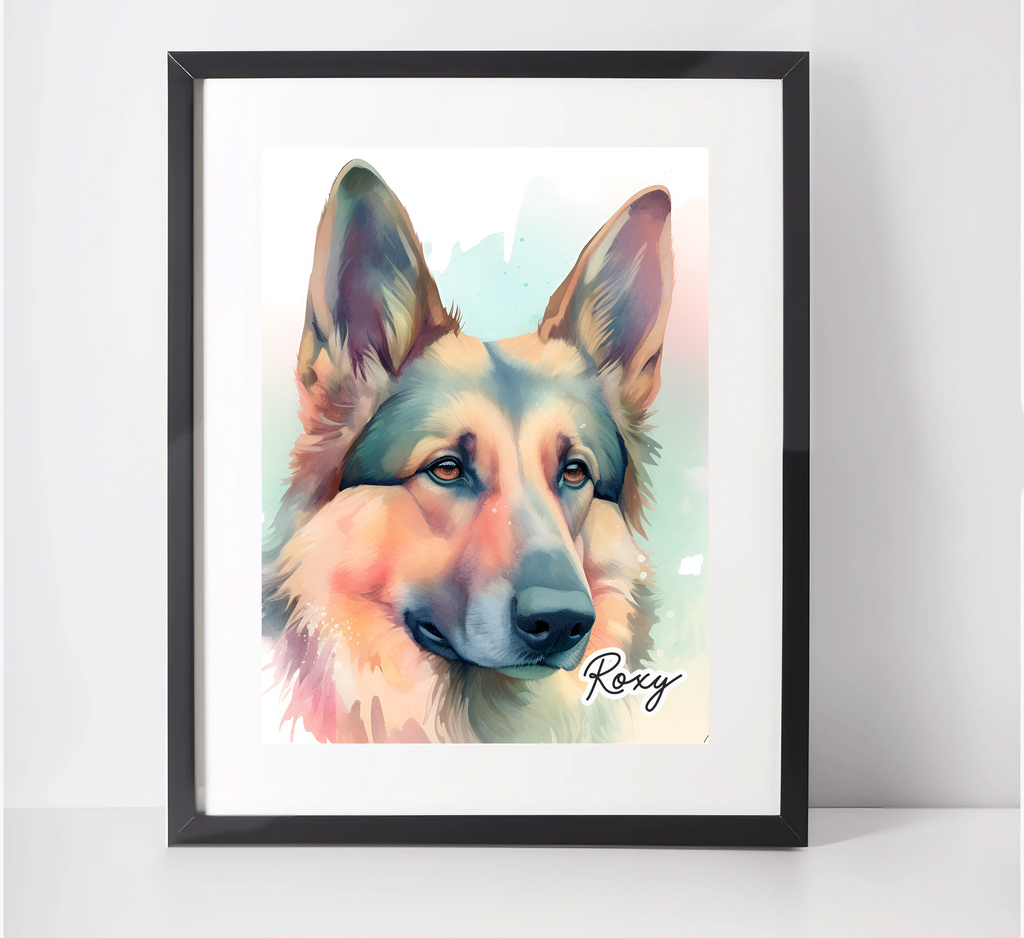 Personalised German Shepherd Art Print