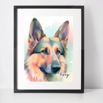 Personalised German Shepherd Art Print