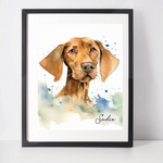 Personalised Hungarian Wirehaired Vizsla Art Print