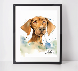 Personalised Hungarian Wirehaired Vizsla Art Print