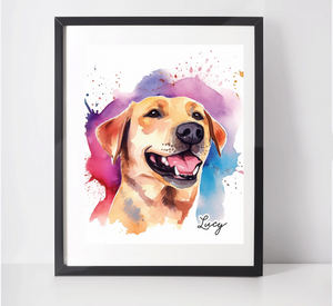 Personalised Labrador Retriever Art Print