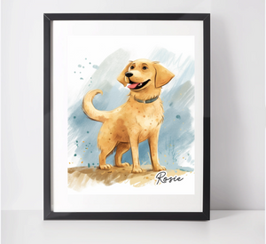 Personalised Labrador Retriever Art Print Bellisima UK