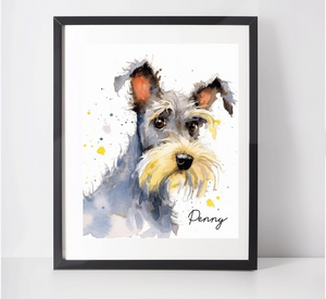 Personalised Miniature Schnauzer Art Print