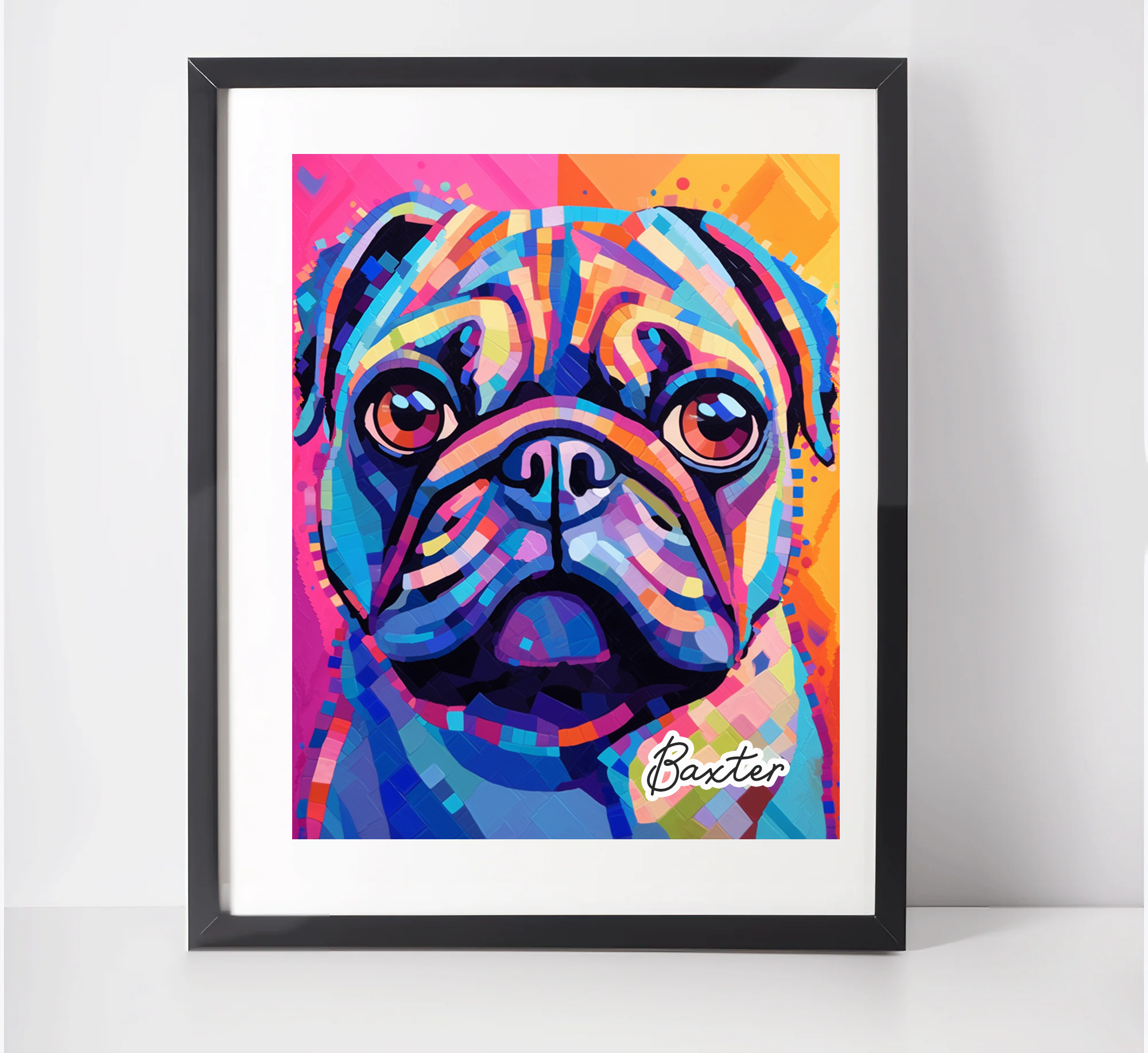 Personalised Pug Art Print