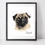 Personalised Pug Art Print