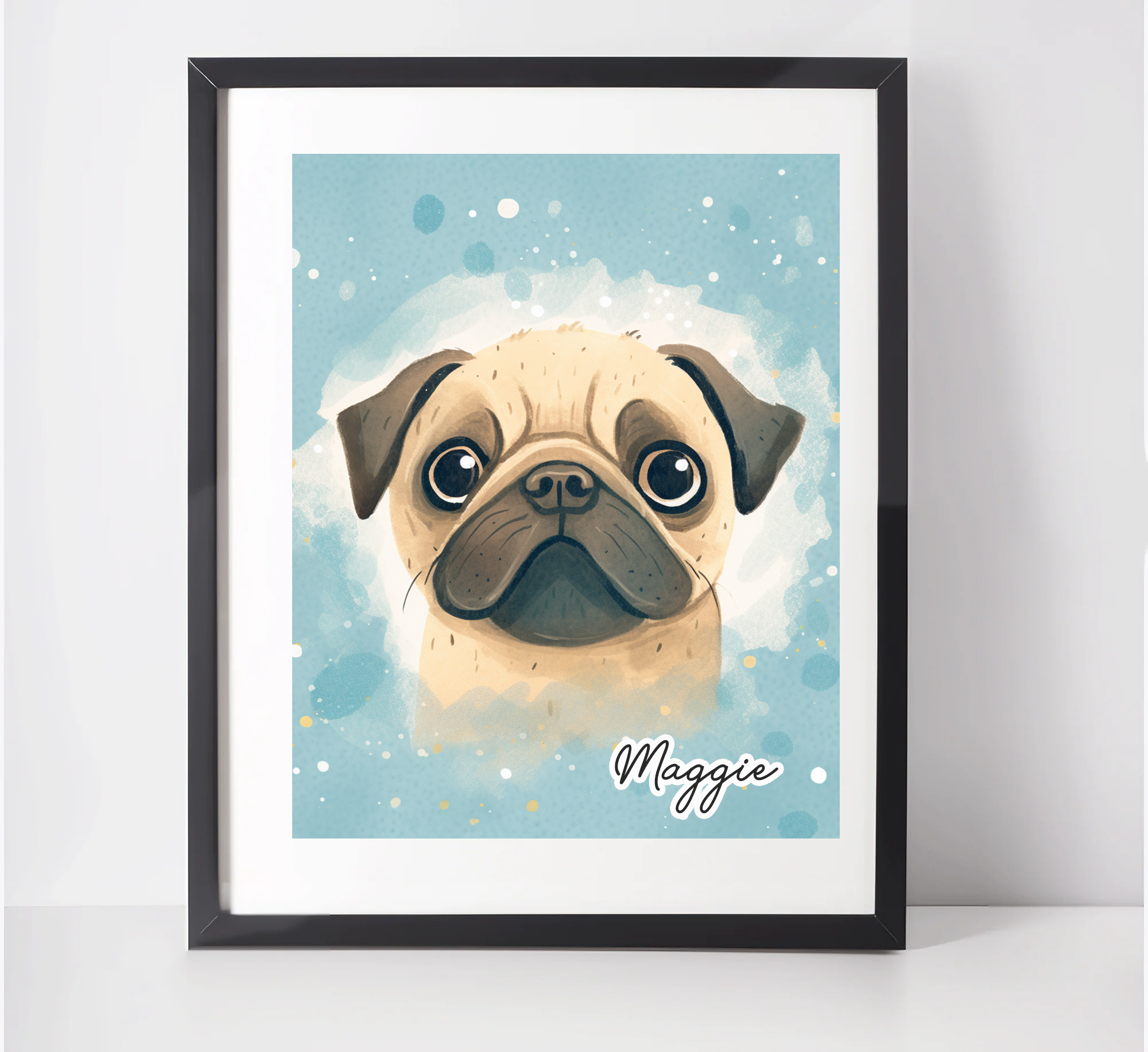 Personalised Pug Art Print