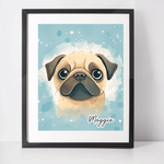 Personalised Pug Art Print