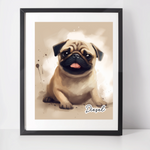 Personalised Pug Art Print