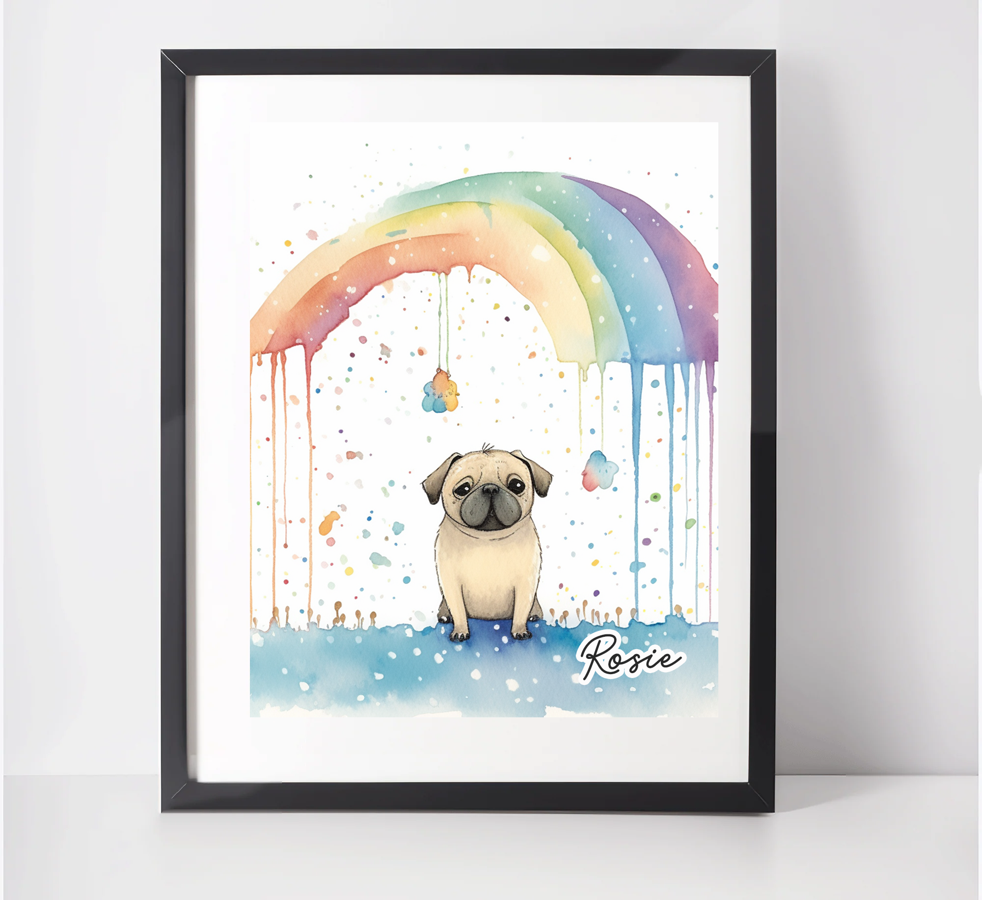 Personalised Pug Art Print