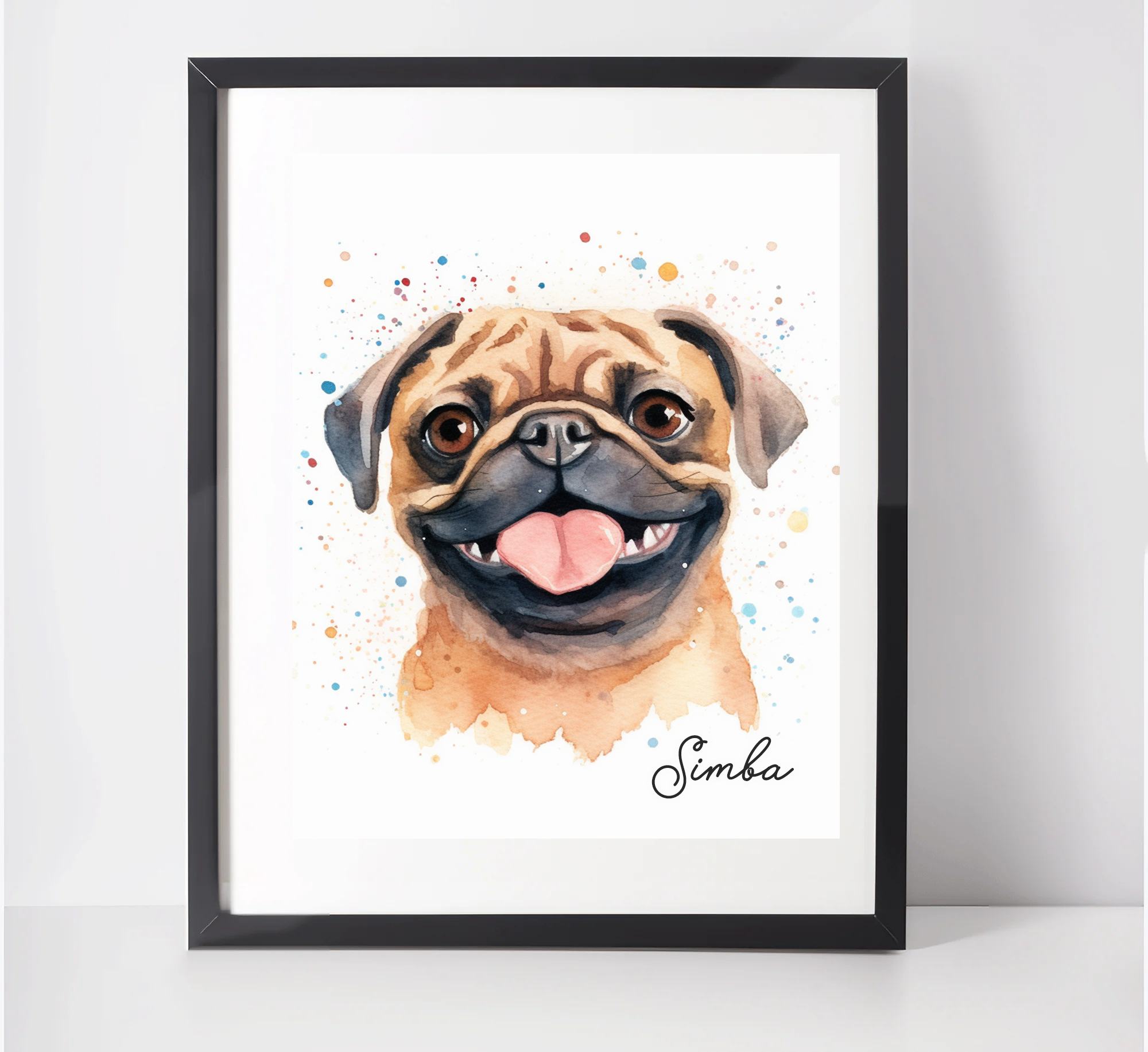 Personalised Pug Art Print