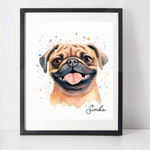 Personalised Pug Art Print