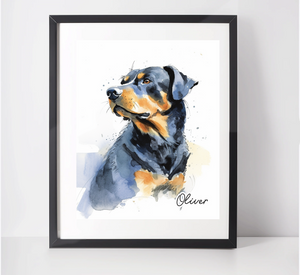 Personalised Rottweiler Art Print