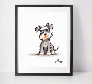 Personalised Schnauzer Art Print