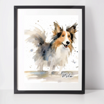 Personalised Shetland Sheepdog Art Print