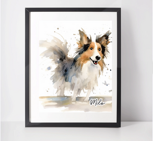 Personalised Shetland Sheepdog Art Print