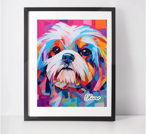 Personalised Shih Tzu Art Print