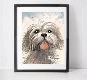 Personalised Shih Tzu Art Print