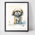 Personalised Shih Tzu Art Print