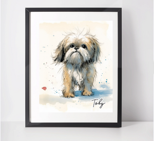 Personalised Shih Tzu Art Print