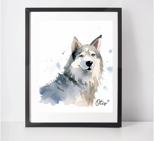 Personalised Siberian Husky Art Print