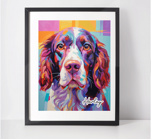 Personalised Springer Spaniel Art Print