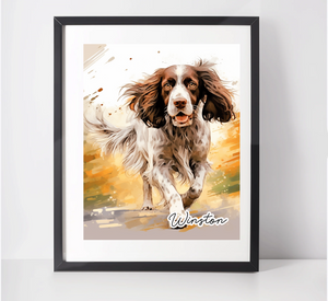 Personalised Springer Spaniel Art Print