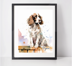 Personalised Springer Spaniel Art Print