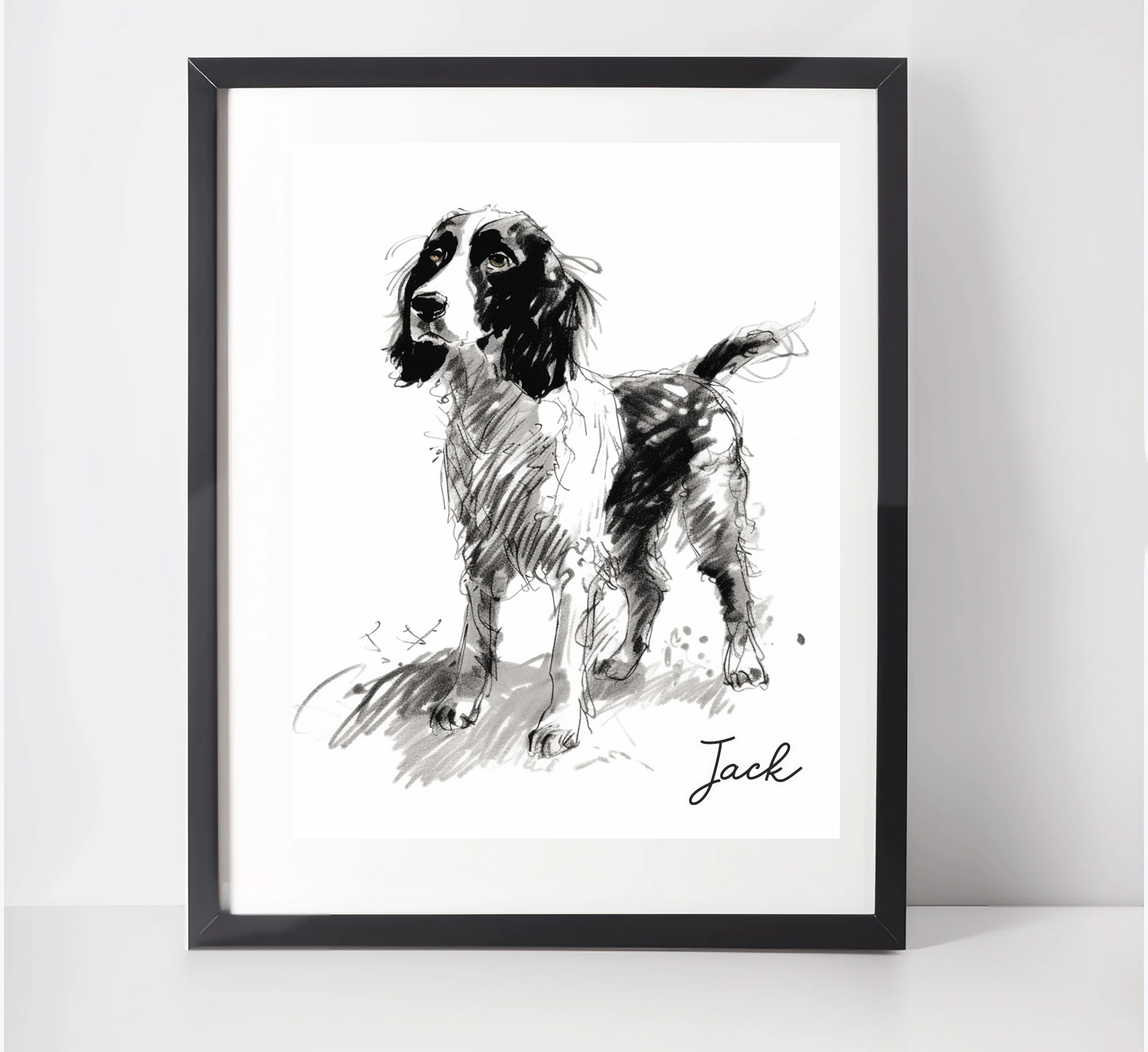 Personalised Springer Spaniel Art Print