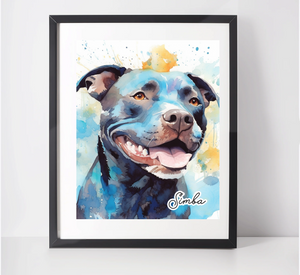 Personalised Staffordshire Bull Terrier Art Print