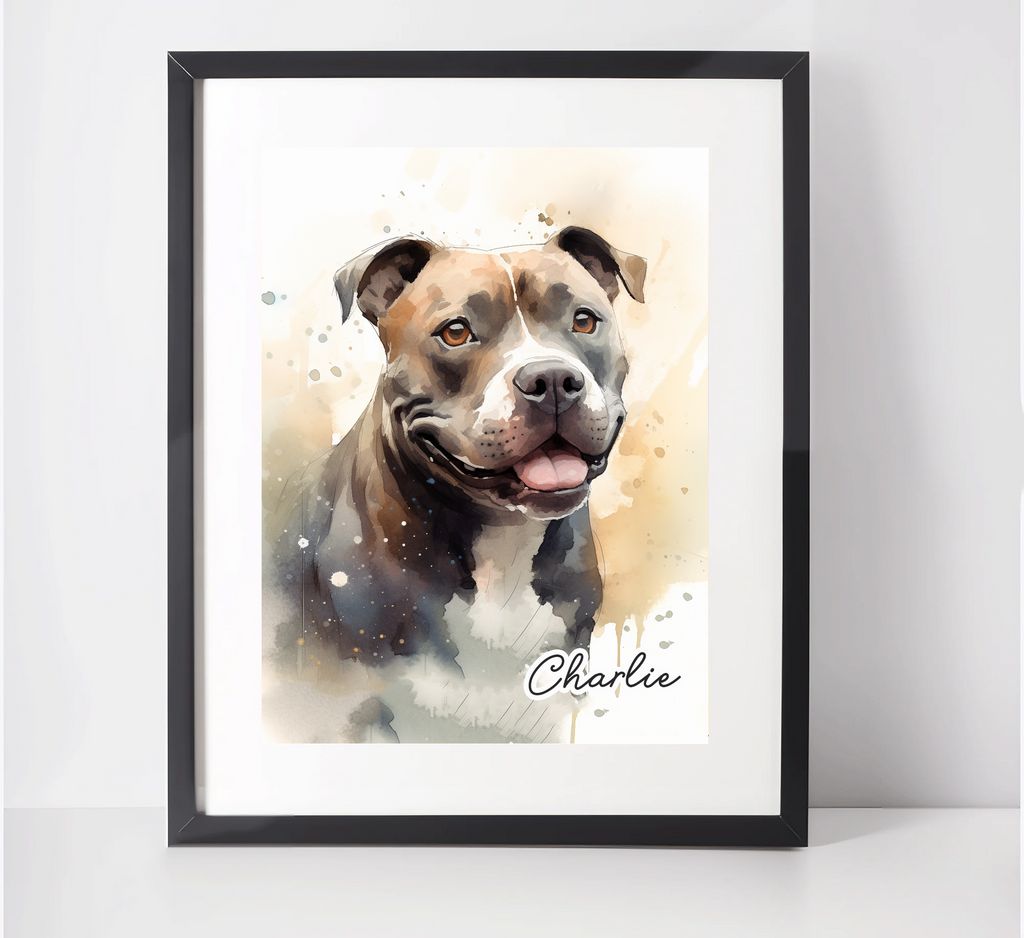 Personalised Staffordshire Bull Terrier Art Print