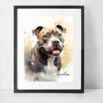 Personalised Staffordshire Bull Terrier Art Print